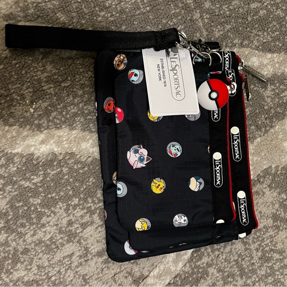 BNWT Japan LeSportsac x Pokémon Wristlet Zippered Pouch set of 3 - Picture 11 of 13